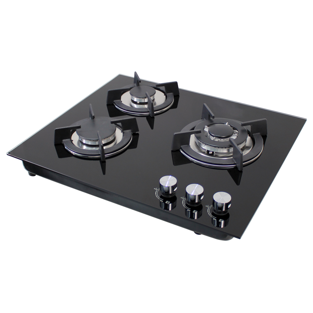 Citin Kitchen Tempered Glass Cooker Hob 3 Burners Gas Stove JZTY-60B38-3EM