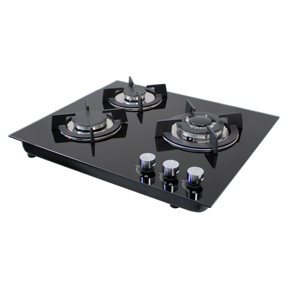 Citin Kitchen Tempered Glass Cooker Hob 3 Burners Gas Stove JZTY-60B38-3EM