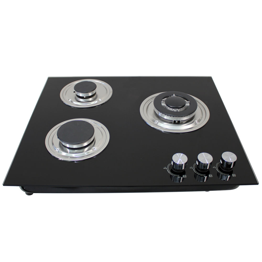 Citin Kitchen Tempered Glass Cooker Hob 3 Burners Gas Stove JZTY-60B38-3EM
