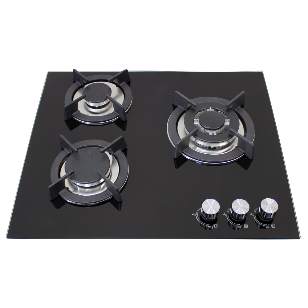 Citin Kitchen Tempered Glass Cooker Hob 3 Burners Gas Stove JZTY-60B38-3EM