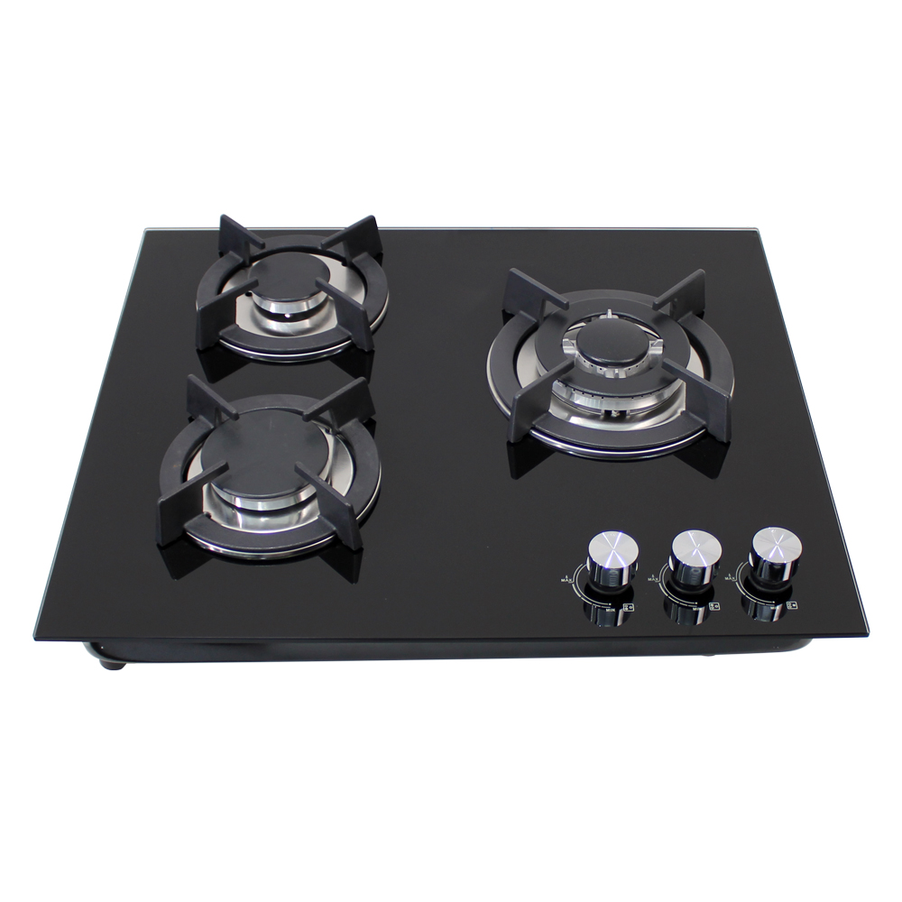 Citin Kitchen Tempered Glass Cooker Hob 3 Burners Gas Stove JZTY-60B38-3EM