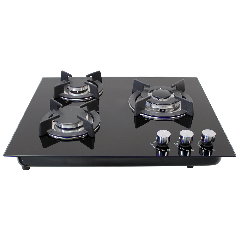 Citin Kitchen Tempered Glass Cooker Hob 3 Burners Gas Stove JZTY-60B38-3EM
