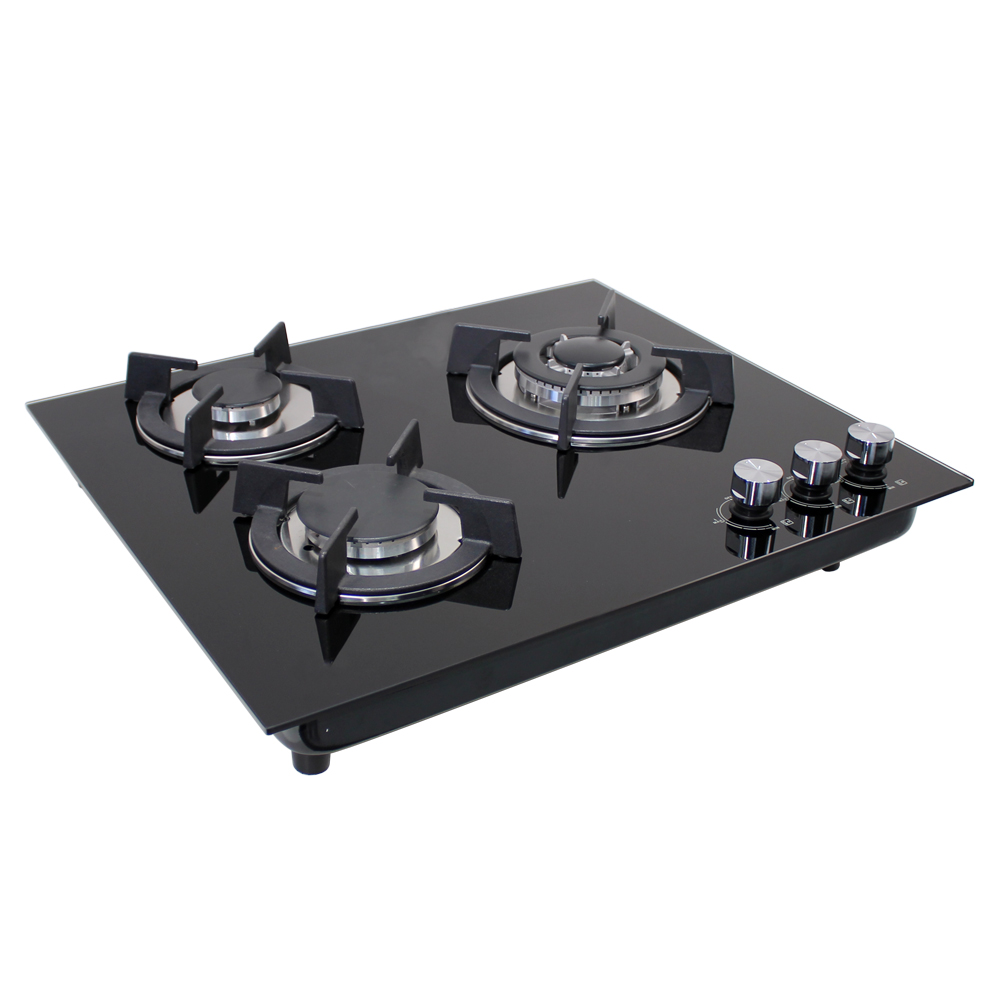 Citin Kitchen Tempered Glass Cooker Hob 3 Burners Gas Stove JZTY-60B38-3EM