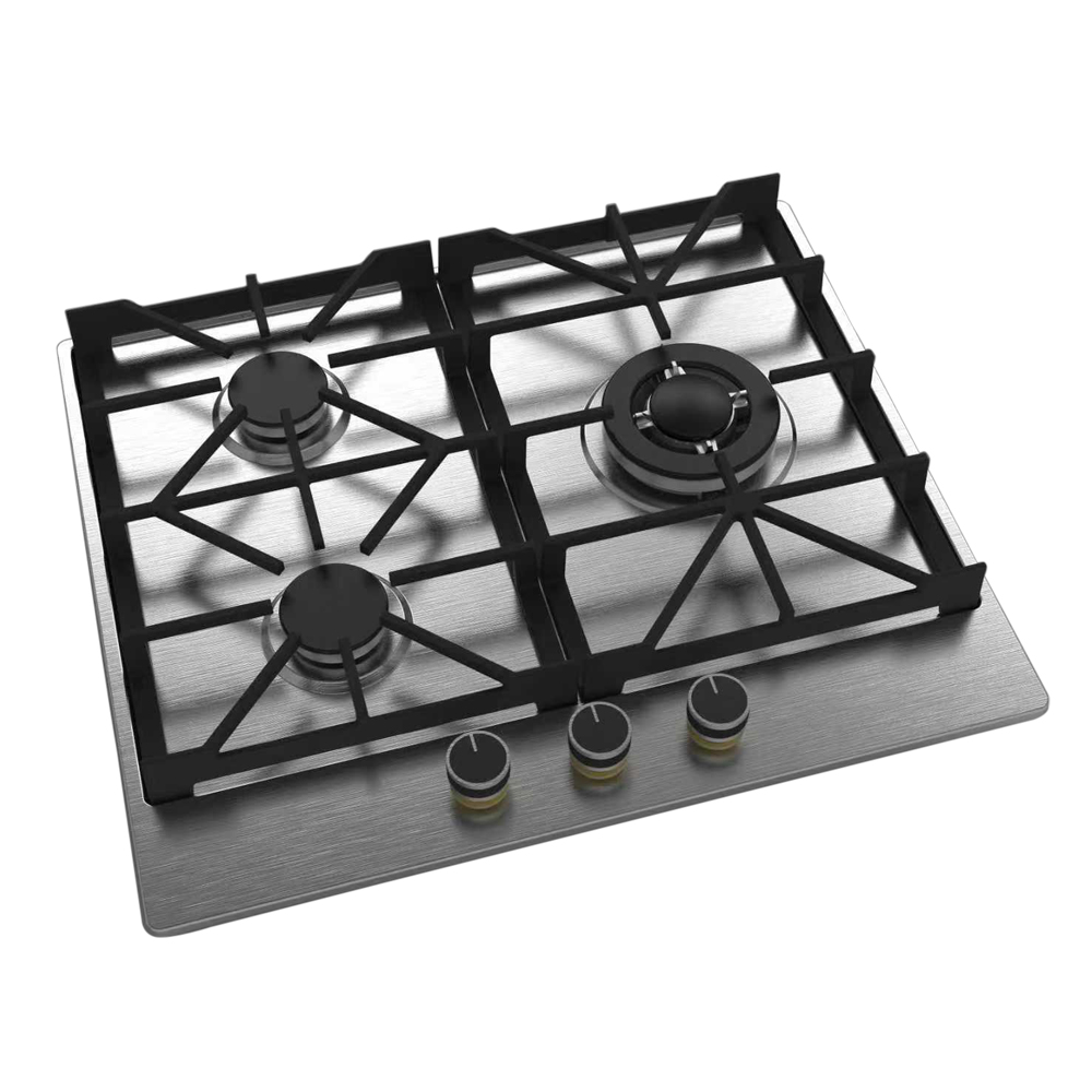 Citin Integrated Cast Iron Pan Support 3 Burners Cooker Hob Built-in Gas Stove JZTY-60A39-3EY