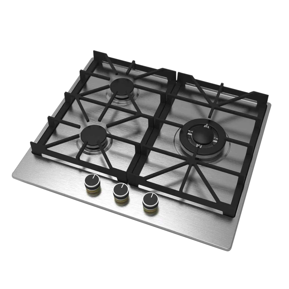 Citin Integrated Cast Iron Pan Support 3 Burners Cooker Hob Built-in Gas Stove JZTY-60A39-3EY