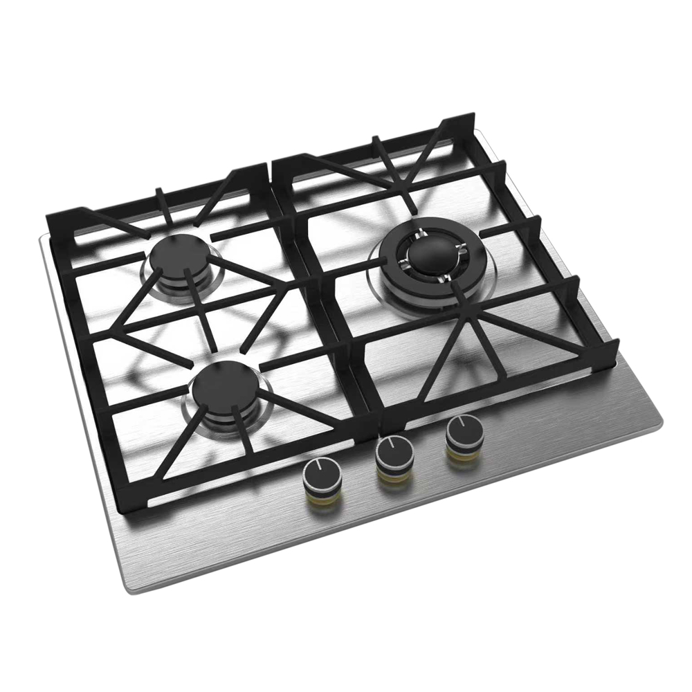 Citin Integrated Cast Iron Pan Support 3 Burners Cooker Hob Built-in Gas Stove JZTY-60A39-3EY