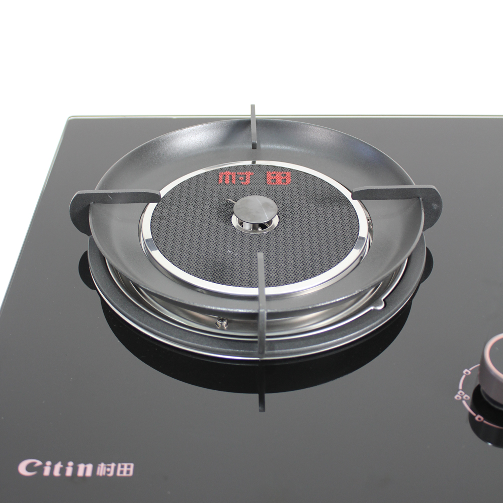 Citin Knob Control 2 Burner 3.8kW Gas Infrared Cooker with 8mm Thickened Glass Panel CH6201
