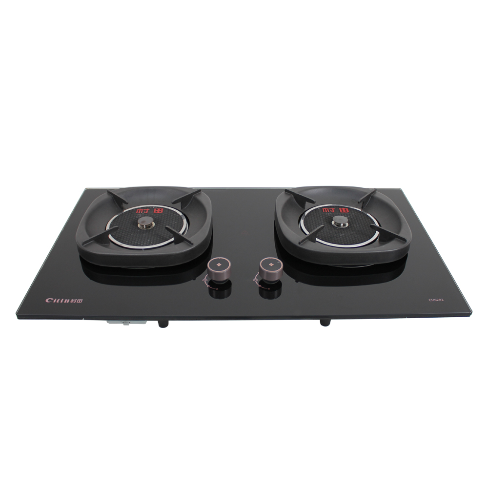 Citin Thickened Square Pan Support 2 Burner 3.8kW Gas Infrared Cooker with Knob Control