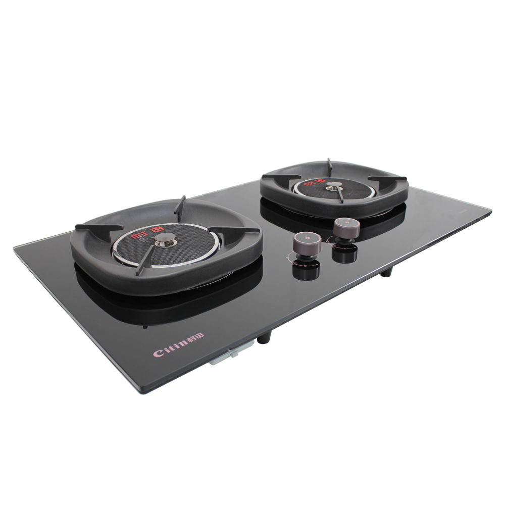 Citin Thickened Square Pan Support 2 Burner 3.8kW Gas Infrared Cooker with Knob Control