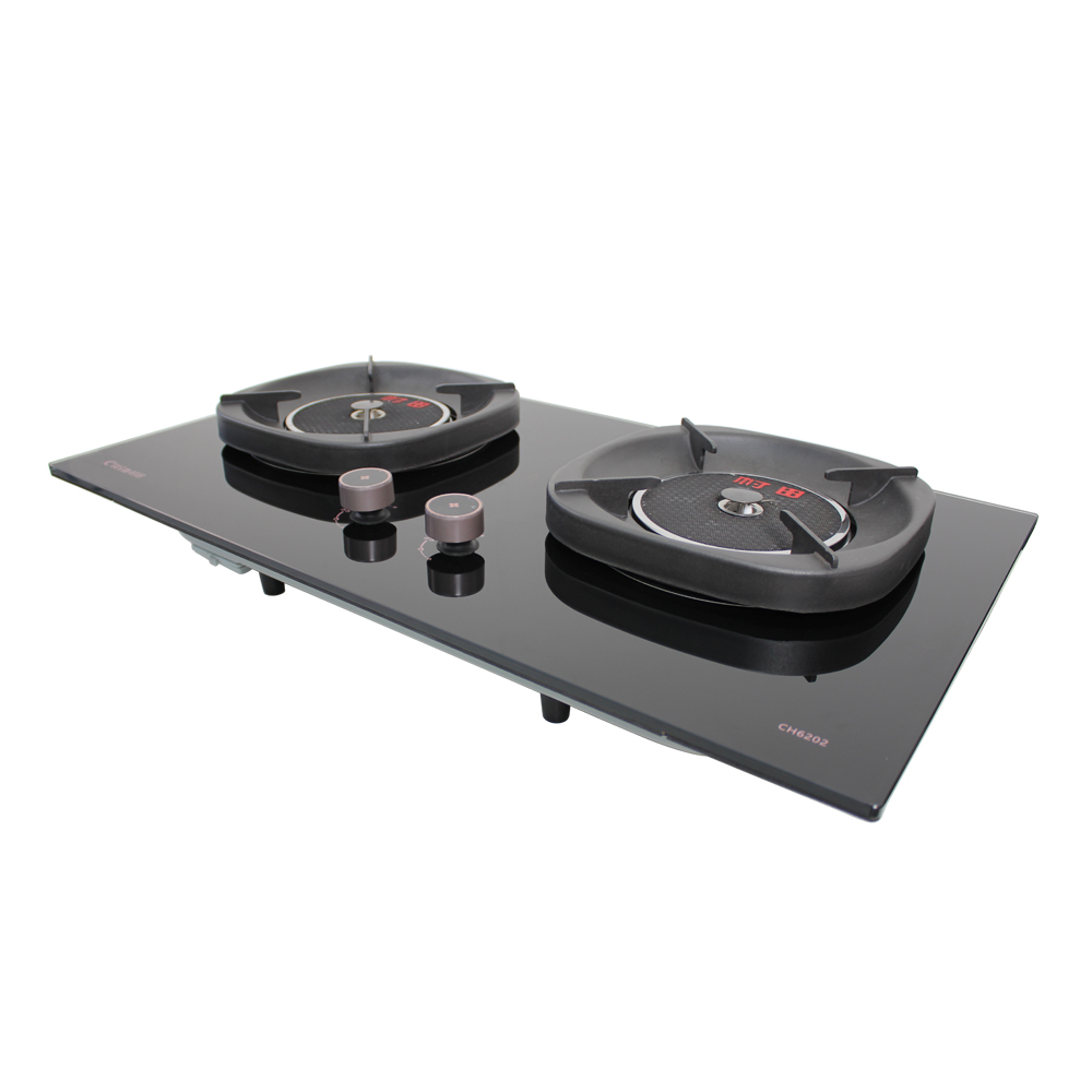 Citin Thickened Square Pan Support 2 Burner 3.8kW Gas Infrared Cooker with Knob Control