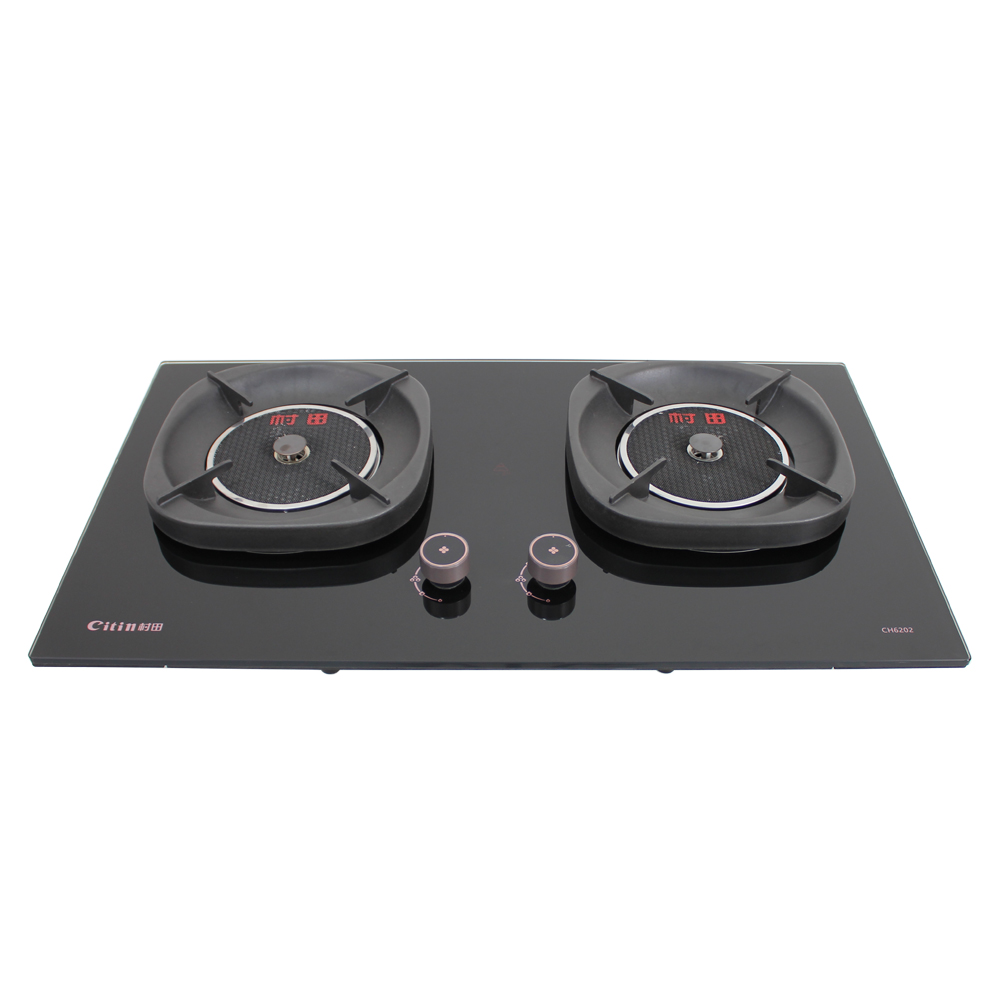 Citin Thickened Square Pan Support 2 Burner 3.8kW Gas Infrared Cooker with Knob Control