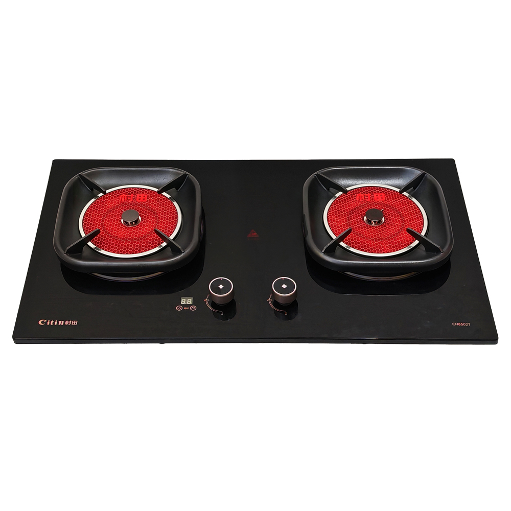 Citin 2 One-piece Cast Iron Burner 4.8kW Gas Stove Infrared Cooker with Timer Function CH6502T