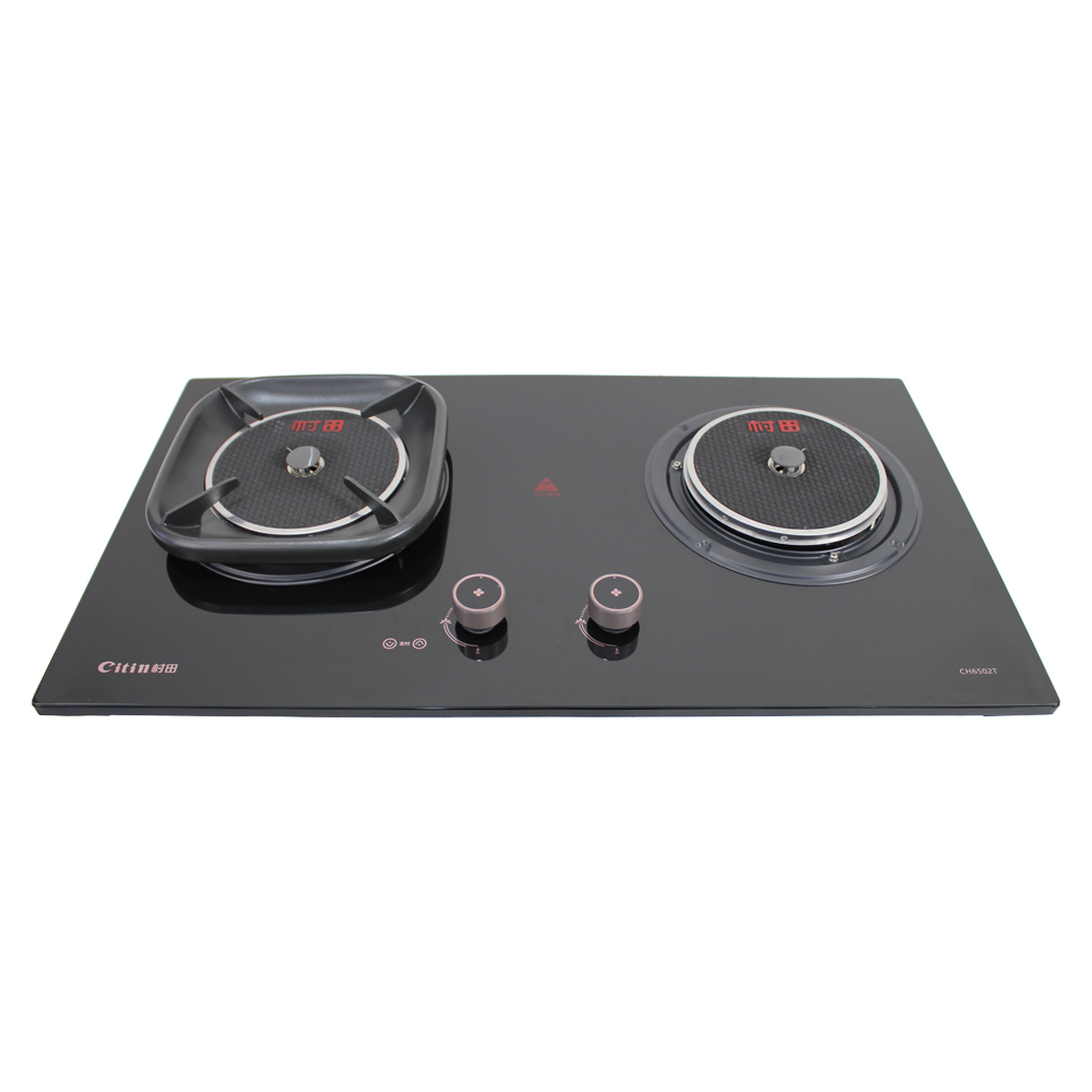 Citin 2 One-piece Cast Iron Burner 4.8kW Gas Stove Infrared Cooker with Timer Function CH6502T