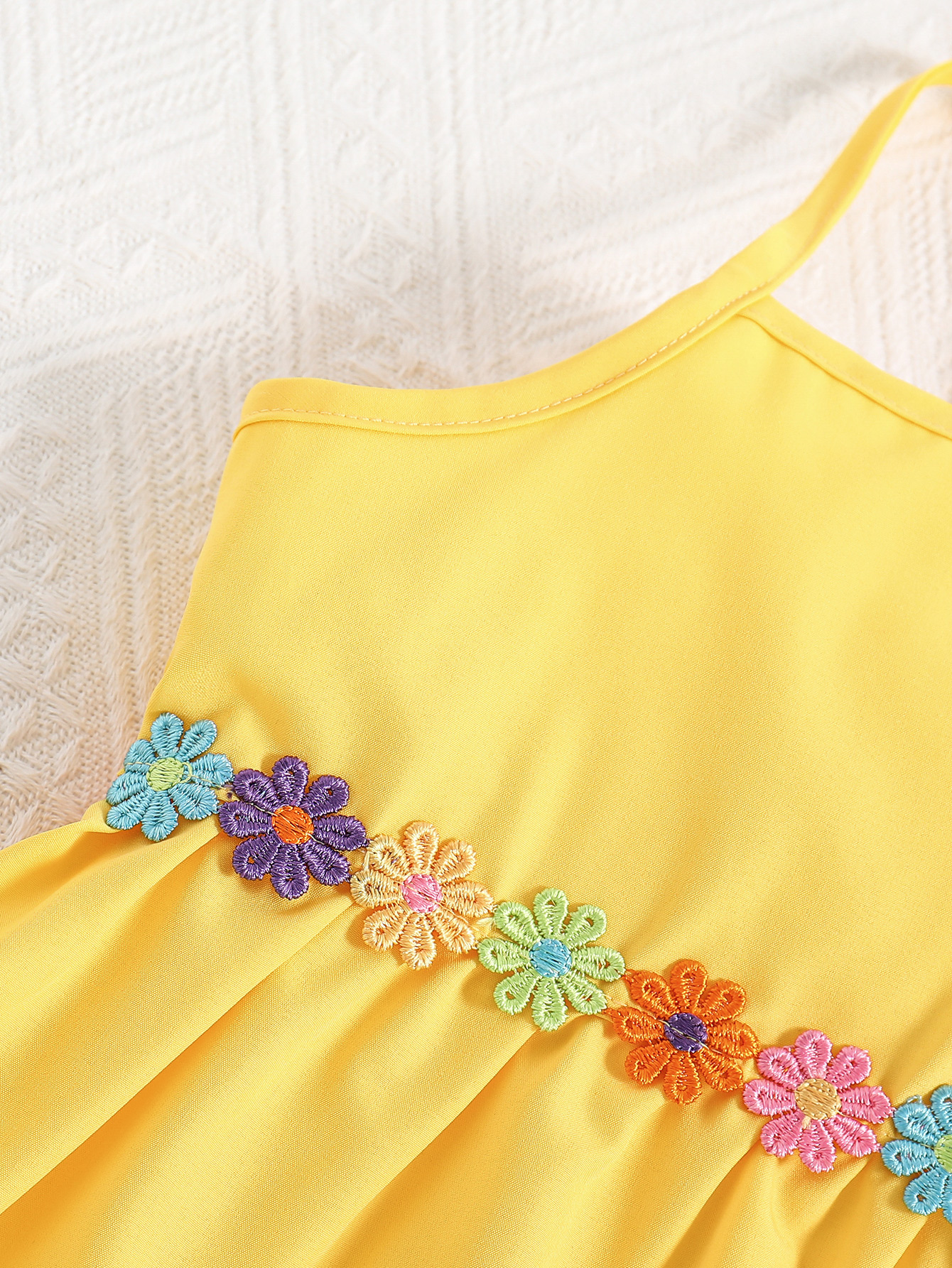 Girls Casual Dresses Sleeveless Sundress Yellow