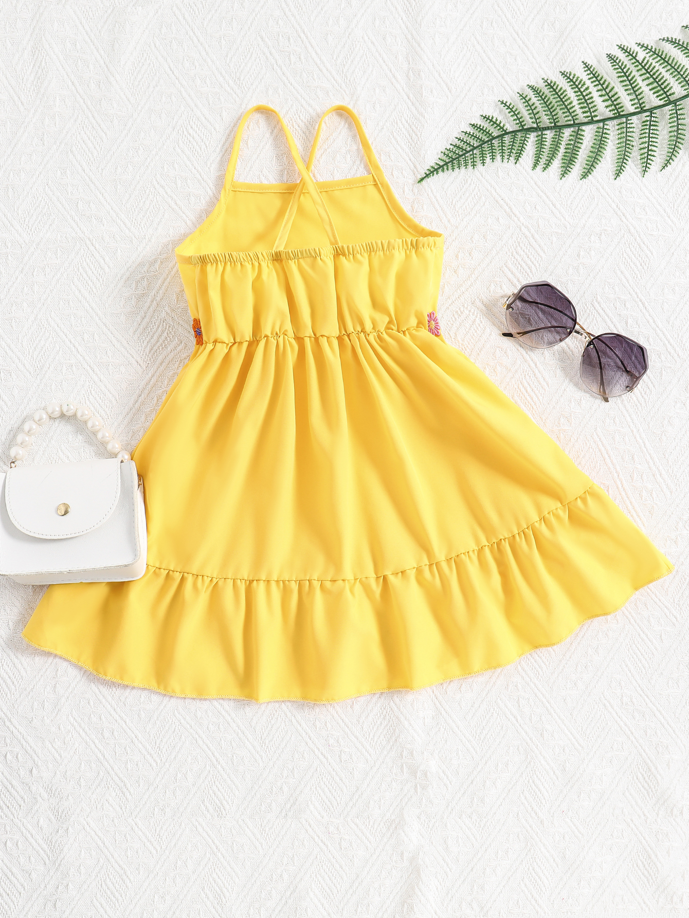 Girls Casual Dresses Sleeveless Sundress Yellow