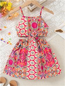 Bohemia Halter Floral Dress for Girls