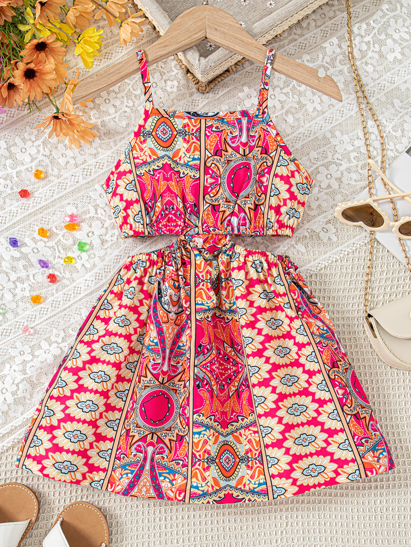 Bohemia Halter Floral Dress for Girls