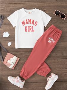 Letter Printed White Top Pocket Pants Set