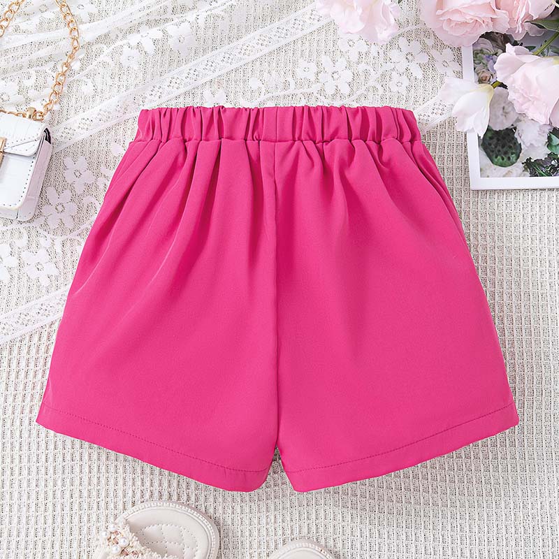 Girls' Elastic Waistband Bowknot Pull on Shorts Pants Skirt