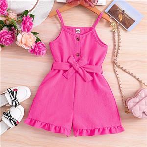 Toddler Girl Outfits Summer Clothes Girl Sleeveless Halter Romper Spring Summer One Piece Jumpsuit Outfits with Belt