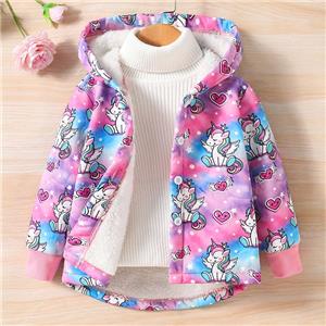 Kids Jackets Fleece & Knitted Lining Hooded Coats for Girls