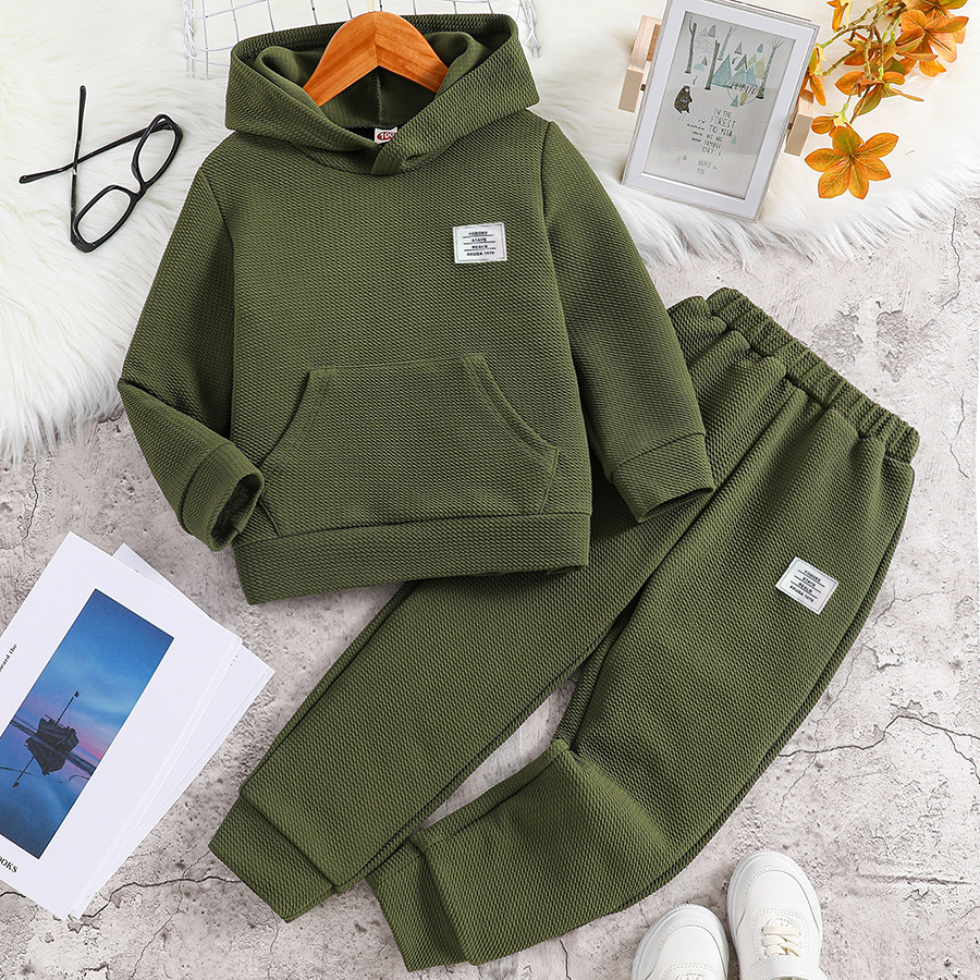 Boys Clothes Set Toddler Boy Outfit Pocket Long Sleeve Hooded Sweatshirts and Pants Boys 2Pcs Fall Winter Clothing Set for Kid