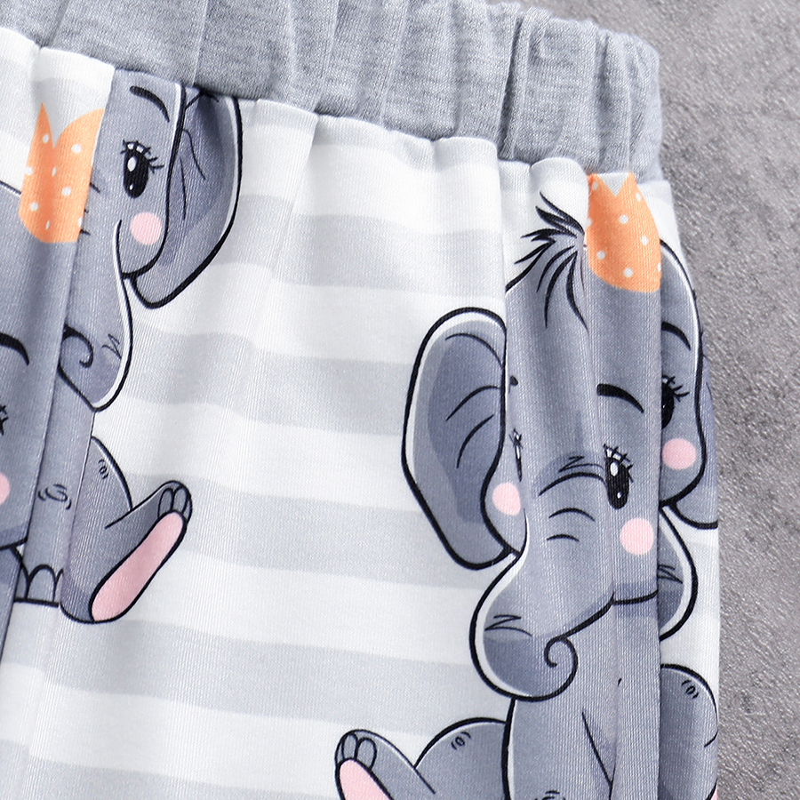 Baby Boys Long Sleeve Hooded Striped Sweatshirts and Pants Elephant Print Clothes Set Fall Winter Pants Sweatsuit