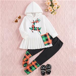 Girl's Long Sleeves Hoodie Sweatshirt and Pants 2 Piece Outfit Set Perfect for everyday school wear Christmas gifts