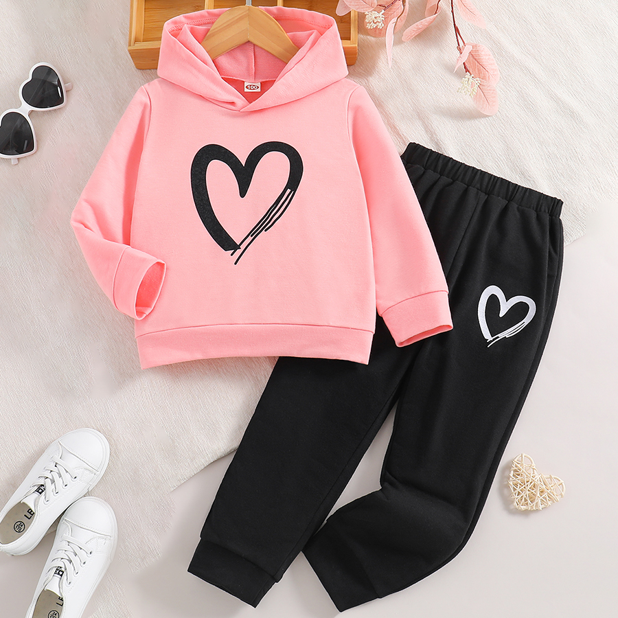 Toddler Girls Outfits 2 Piece Long Sleeve Hoodie Sweatshirt + Pants Fall Winter Clothing Set