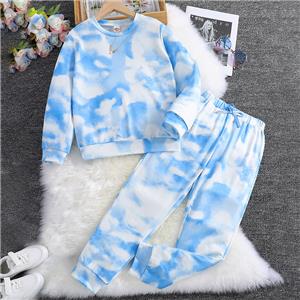 Girls Sweatshirt Outfits Long Sleeve Tie-dye Pullover Tracksuit Jogger Sweatpants 2 Piece Pant Sets for Girls Size 8-12