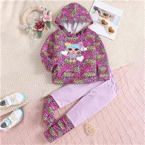 Toddler Girls Clothes 2Pcs Leopard Print Pullover Sweatshirts Patchwork Leggings Pants Fall Winter Outfit Tracksuits