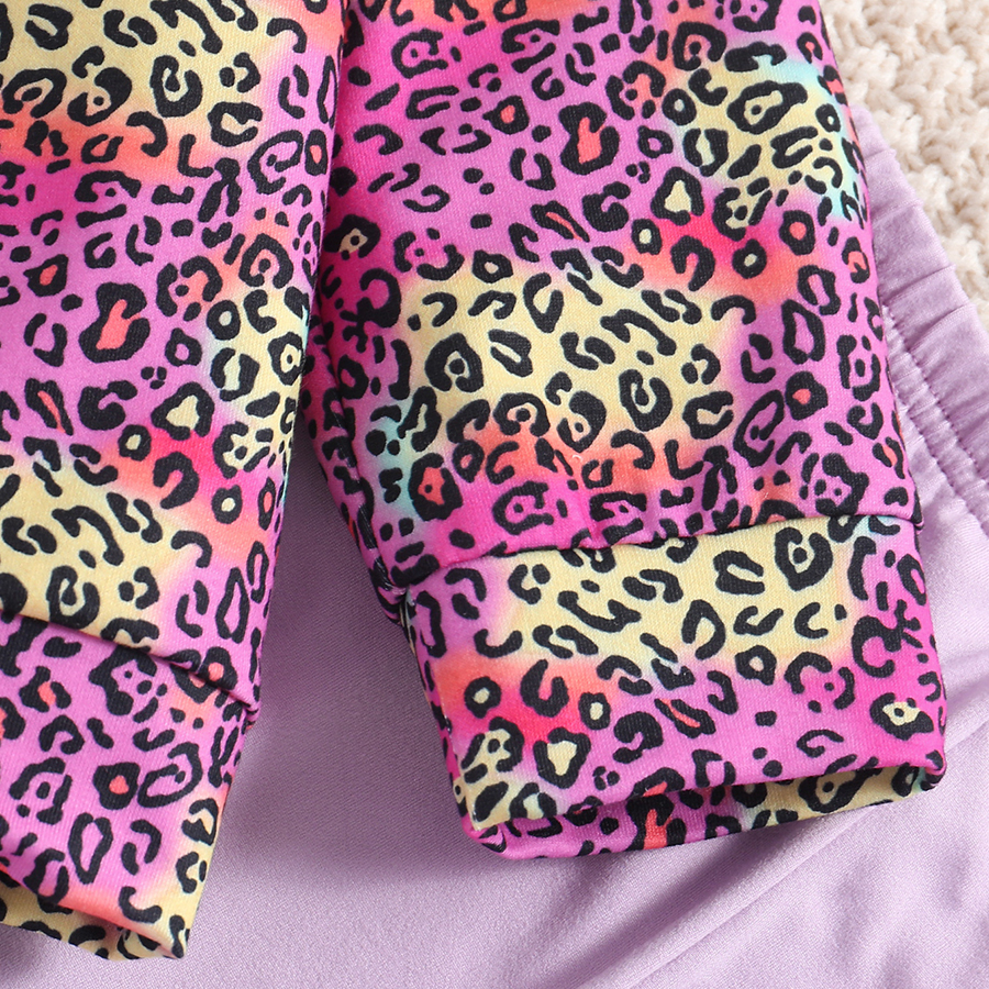 Toddler Girls Clothes 2Pcs Leopard Print Pullover Sweatshirts Patchwork Leggings Pants Fall Winter Outfit Tracksuits