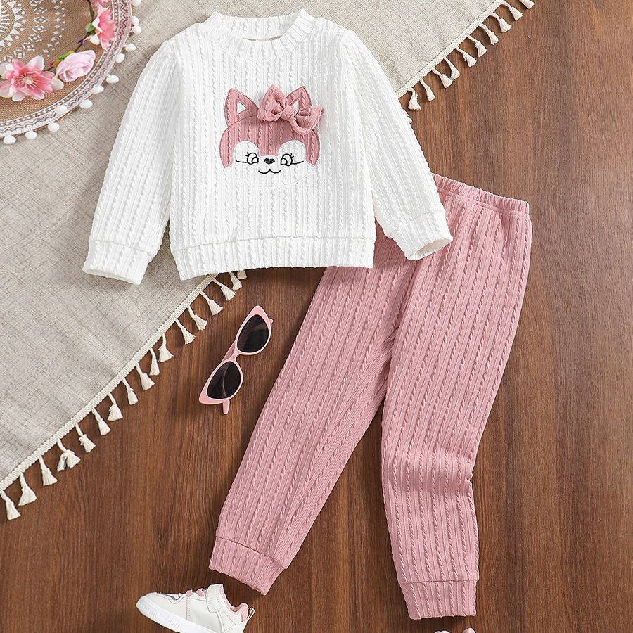 Toddler Girls Clothes 2Pcs Cute Pullover Sweatshirts and Sweatpant Fall Winter Outfit Tracksuits