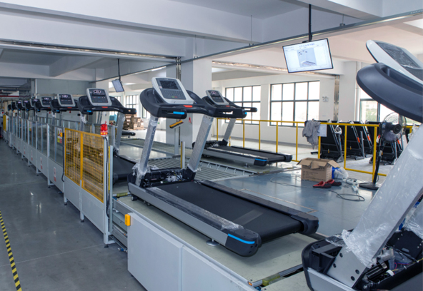 Assembly line for treadmills    