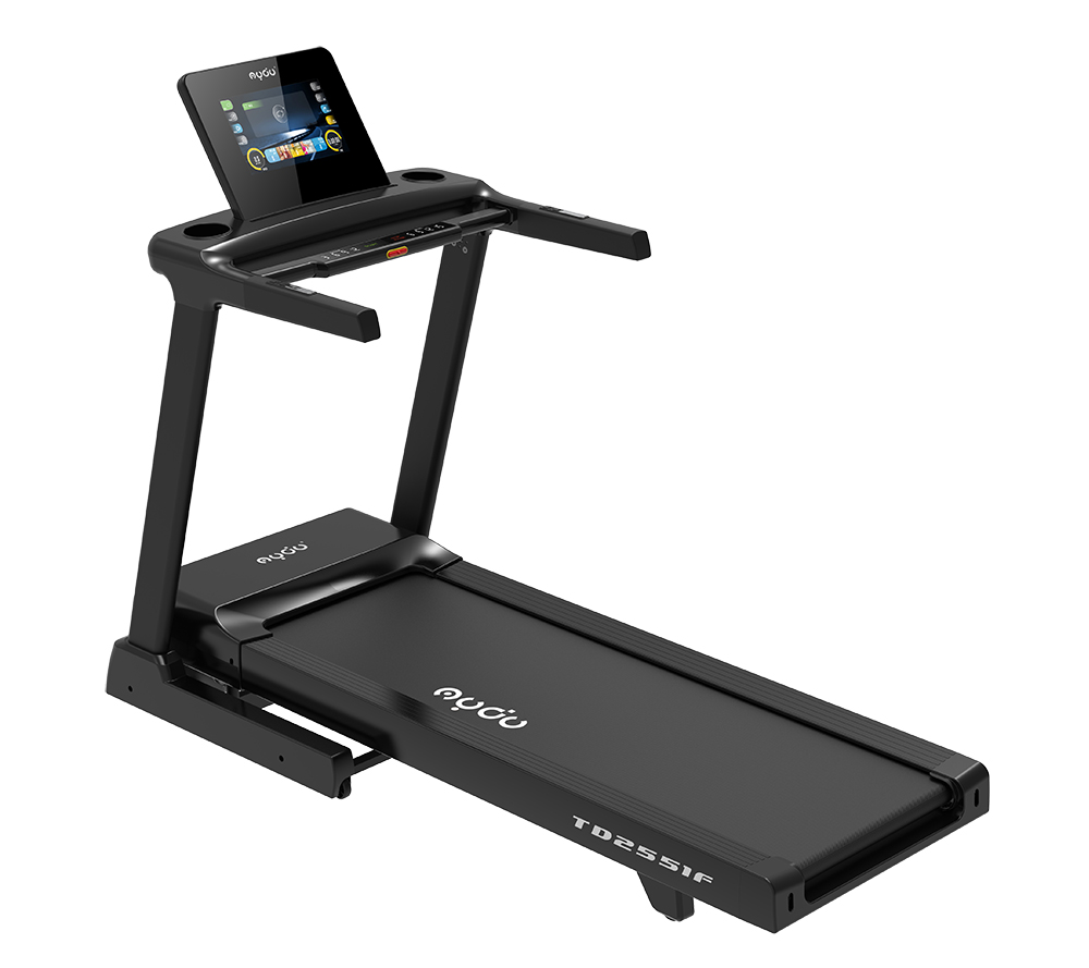 Button foldable treadmill