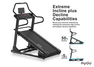 Бягаща пътека с мотор 2.5 к.с., широк диапазон на наклона от -3 до 40 за интензивно бягане