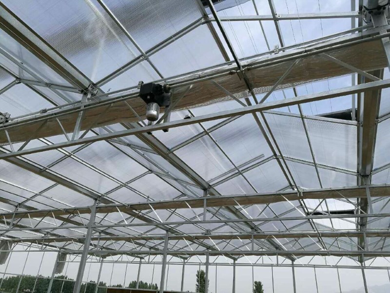 PC Sheet Side And Glass Roof Greenhouse