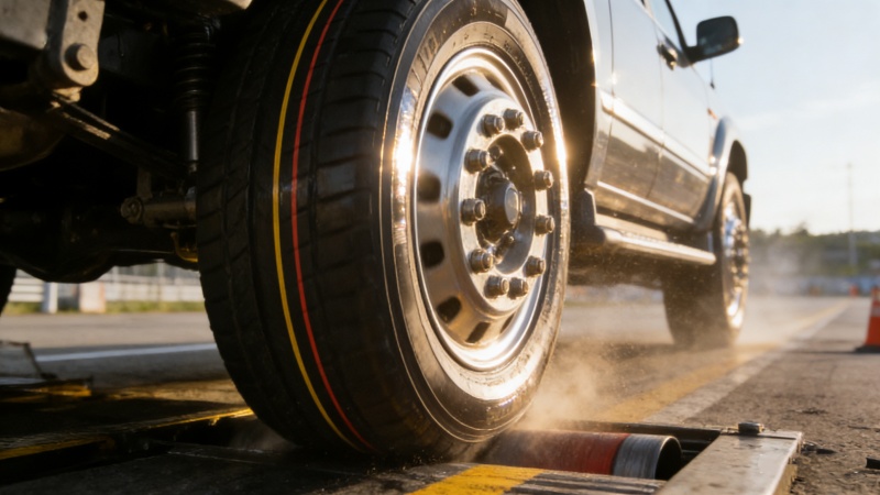 Coloured tyre marking lines
