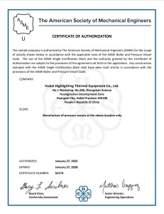 ASME Certificate