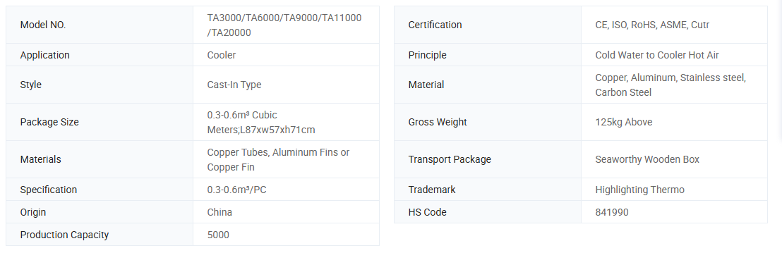 Ingersoll Rand TA Series Cooler for Centrifugal Compressors