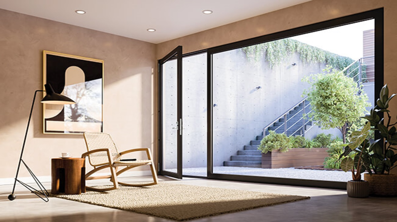 Broken bridge swing door Broken bridge swing door