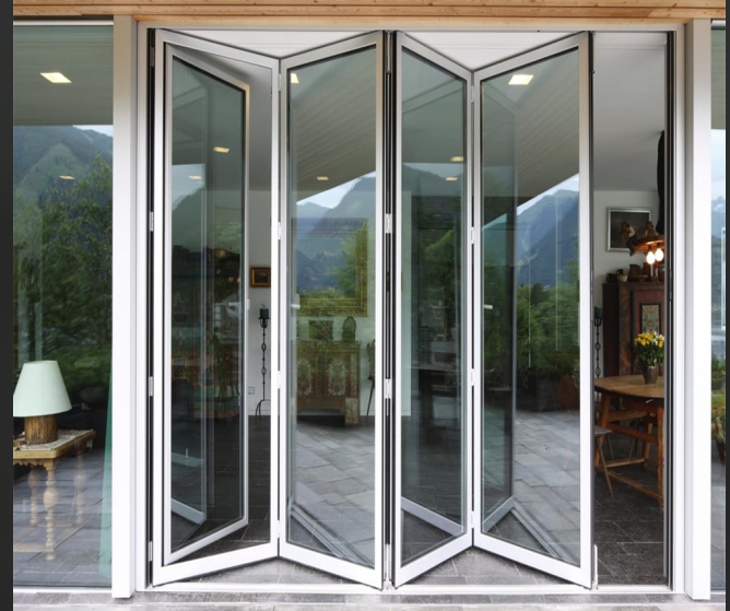 Household aluminum alloy bi-folding door