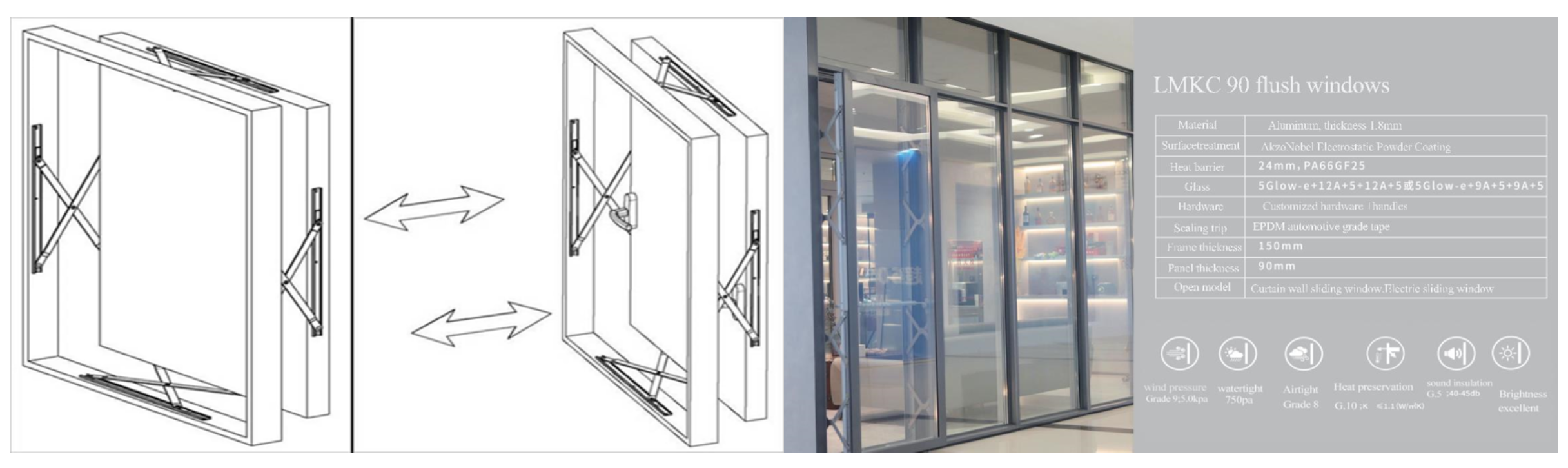 Facade sliding window system