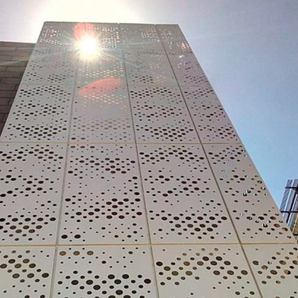 Backlit Gradient Exterior Perforated Metal Panel