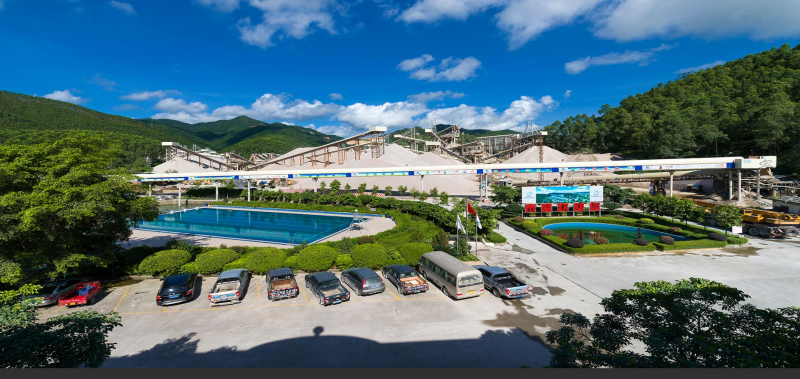 The annual production capacity of the granite sand and gravel production