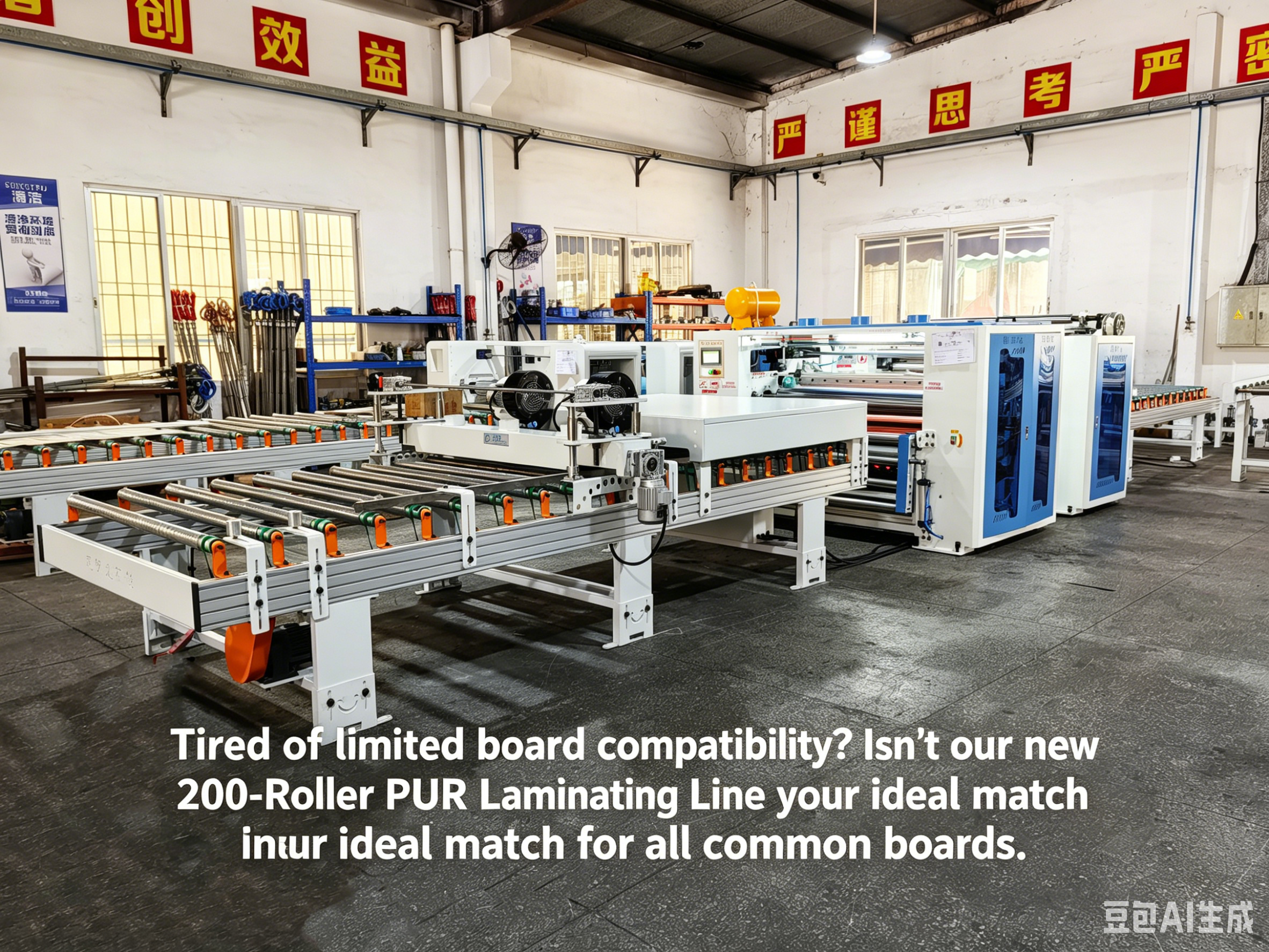 Tired of limited board compatibility? Isn’t our new 200-Roller PUR Laminating Line your ideal match for all common boards?