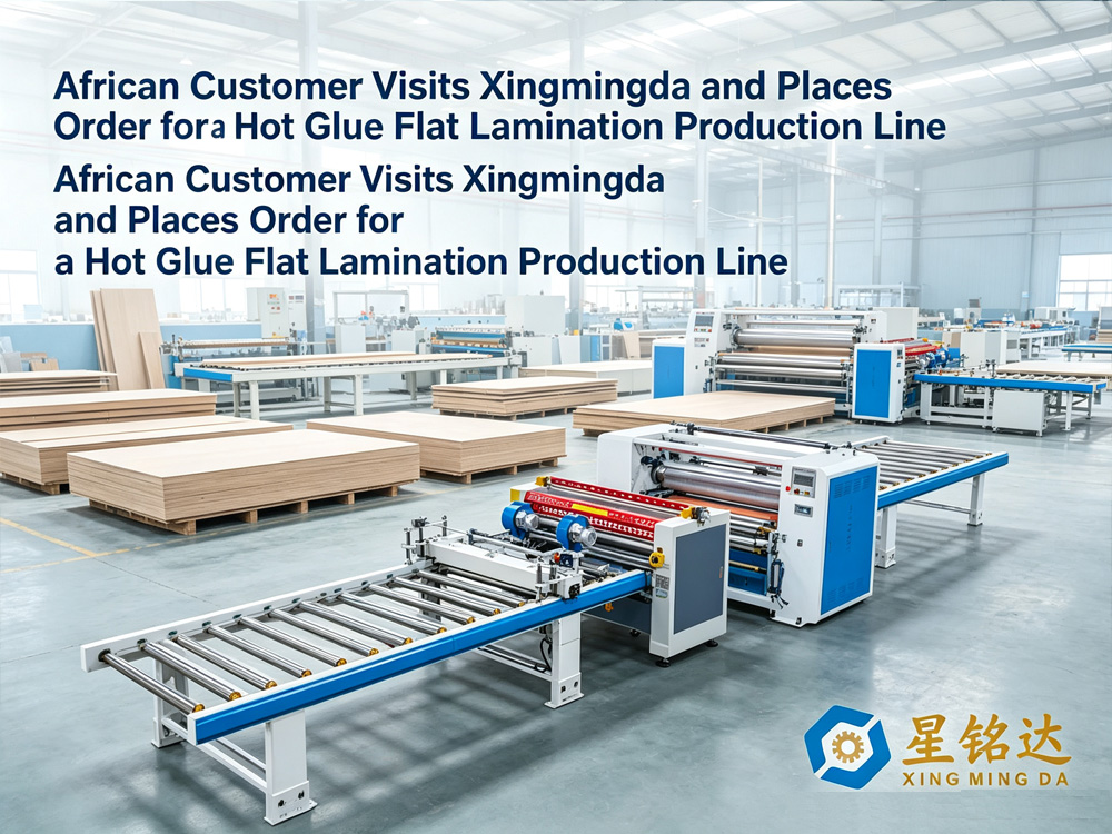 African Customer Visits Xingmingda and Places Order for a Hot Glue Flat Lamination Production Line