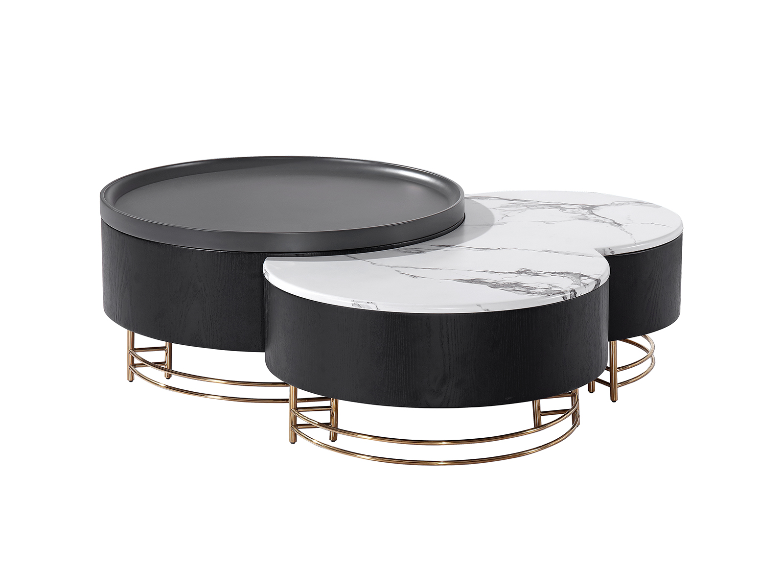 Golden Stainless Steel Marble Top Coffee Table