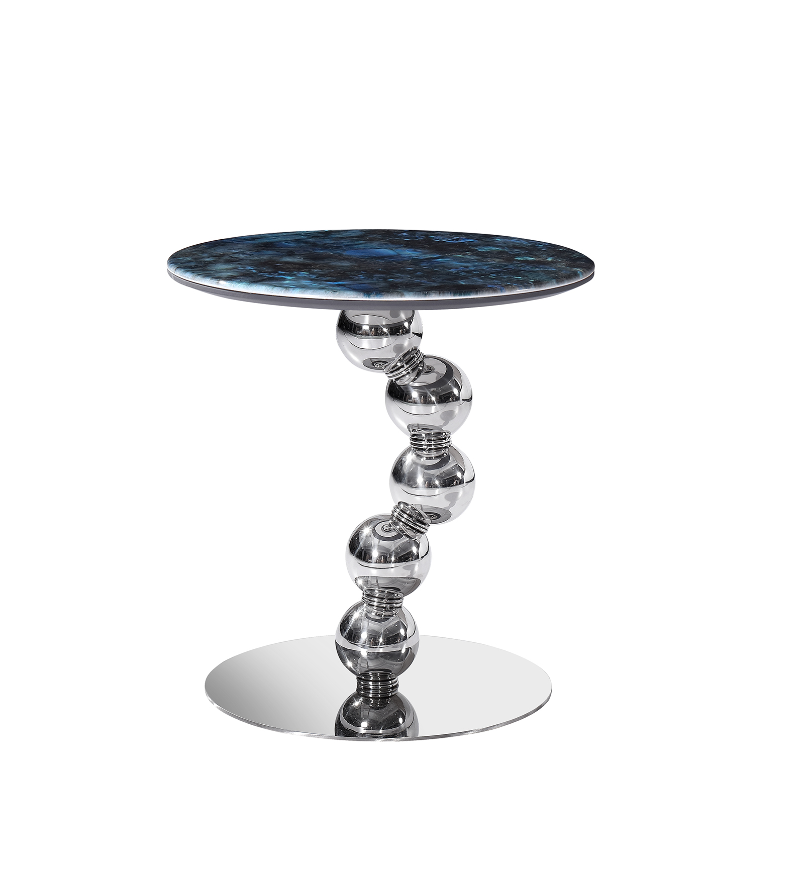 Round Marble Top Stainless Steel Minimalist Center Table