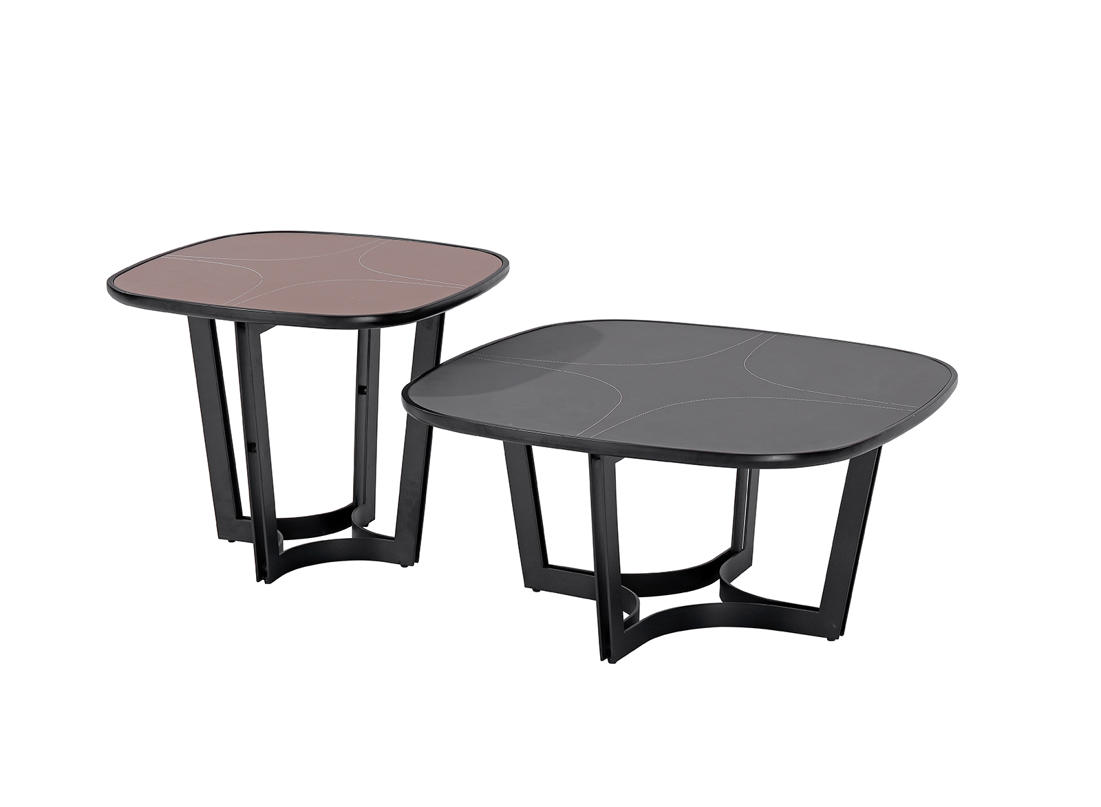 PU Surface Coffee Table with black coating iron leg